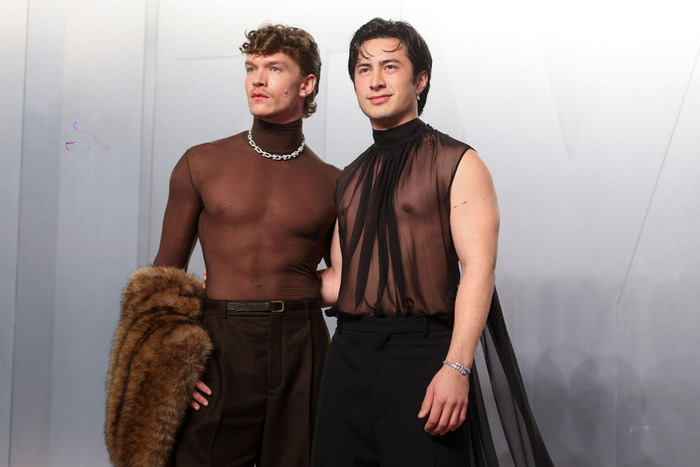 奥斯卡派对上演情侣透视装秀 两位男主引热议