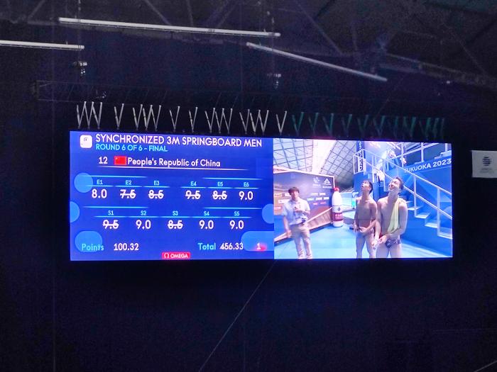 王宗源龙道一福冈世锦赛双人3米板摘金 第六跳定